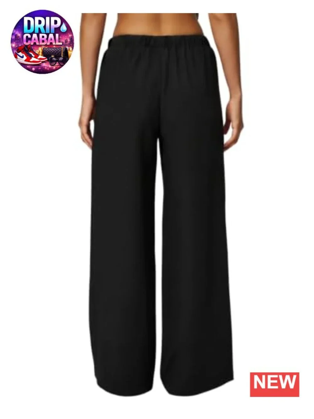 Wrinkle-Free Wide Leg Palazzo Pants High Rise Drawstring Elastic Waist Pockets